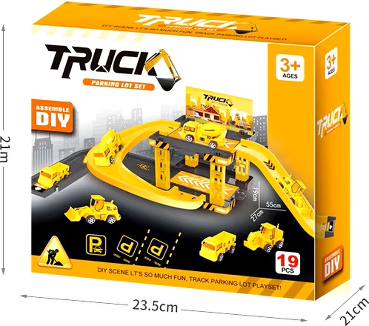 Beste educatieve speelgoed voor kinderen | parkeerplaats met meerdere verdiepingen met brandweer - politie- en vrachtwagenautos | Perfect cadeau voor kinderen